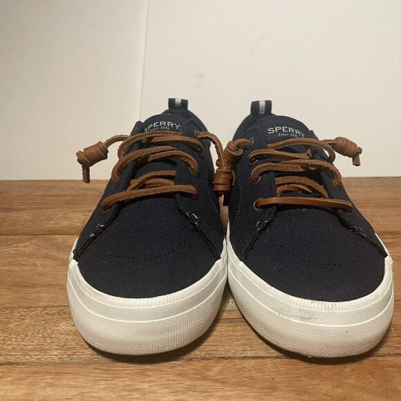 Sperry Top Sider Women's Size 8W Crest Vibe Linen Blue Sneaker NEW - Picture 8 of 11